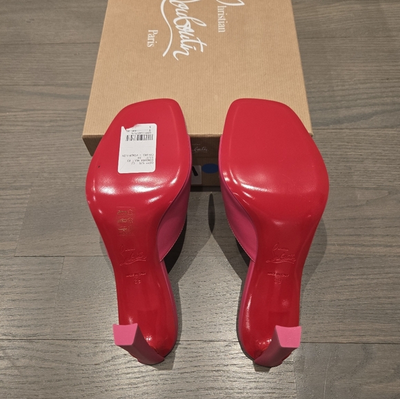 $895 Christian Louboutin Condora 85mm Leather Mule Sandal Pink EU 39 US 9 BNIB - Picture 12 of 12